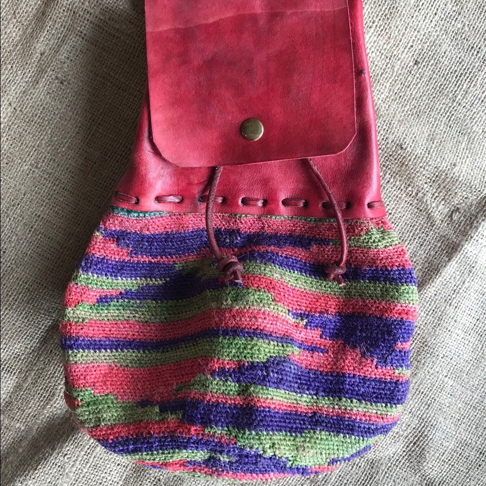 Handmade Woven/ Leather Purse